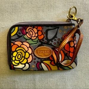 SORRY NOT FOR SALE!   FOSSIL Hard-sided Wristlet Card Slots Fall Colors